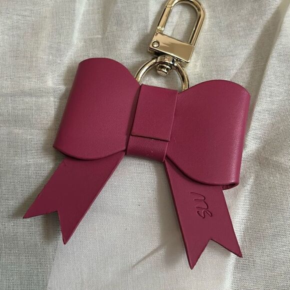 Sexy Little Vintage Handmade Pink Leather Bag Charm Whimsigoth Cute Keychain - Picture 2 of 6